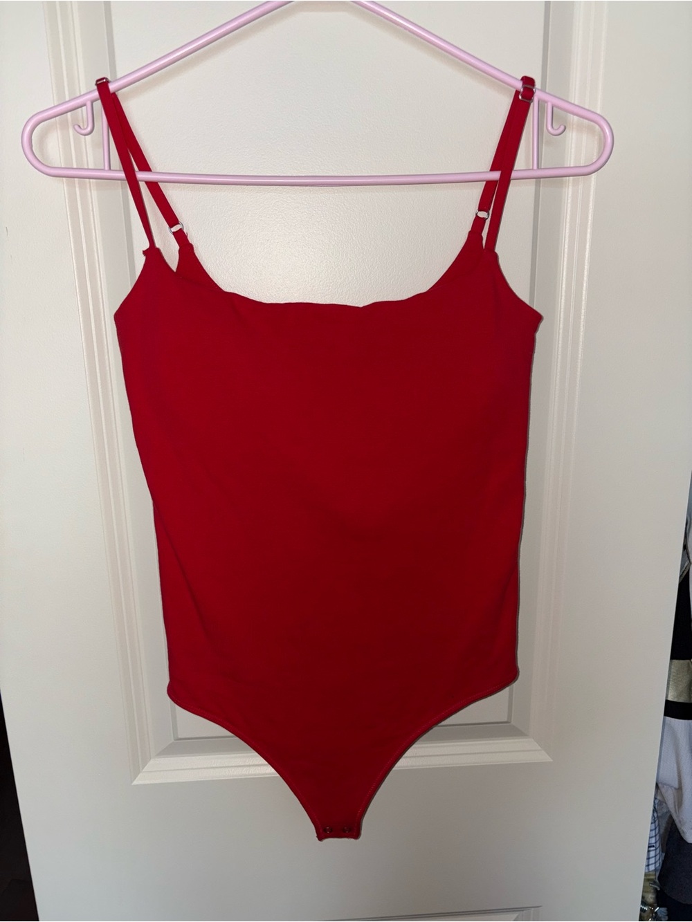Abercrombie & Fitch Red Stretch Bra-Free Bodysuit